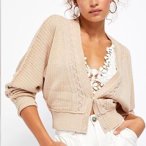 NWT Free People Moon River Cardigan Sweater Knit Cardigan Neutral Earthy Chic